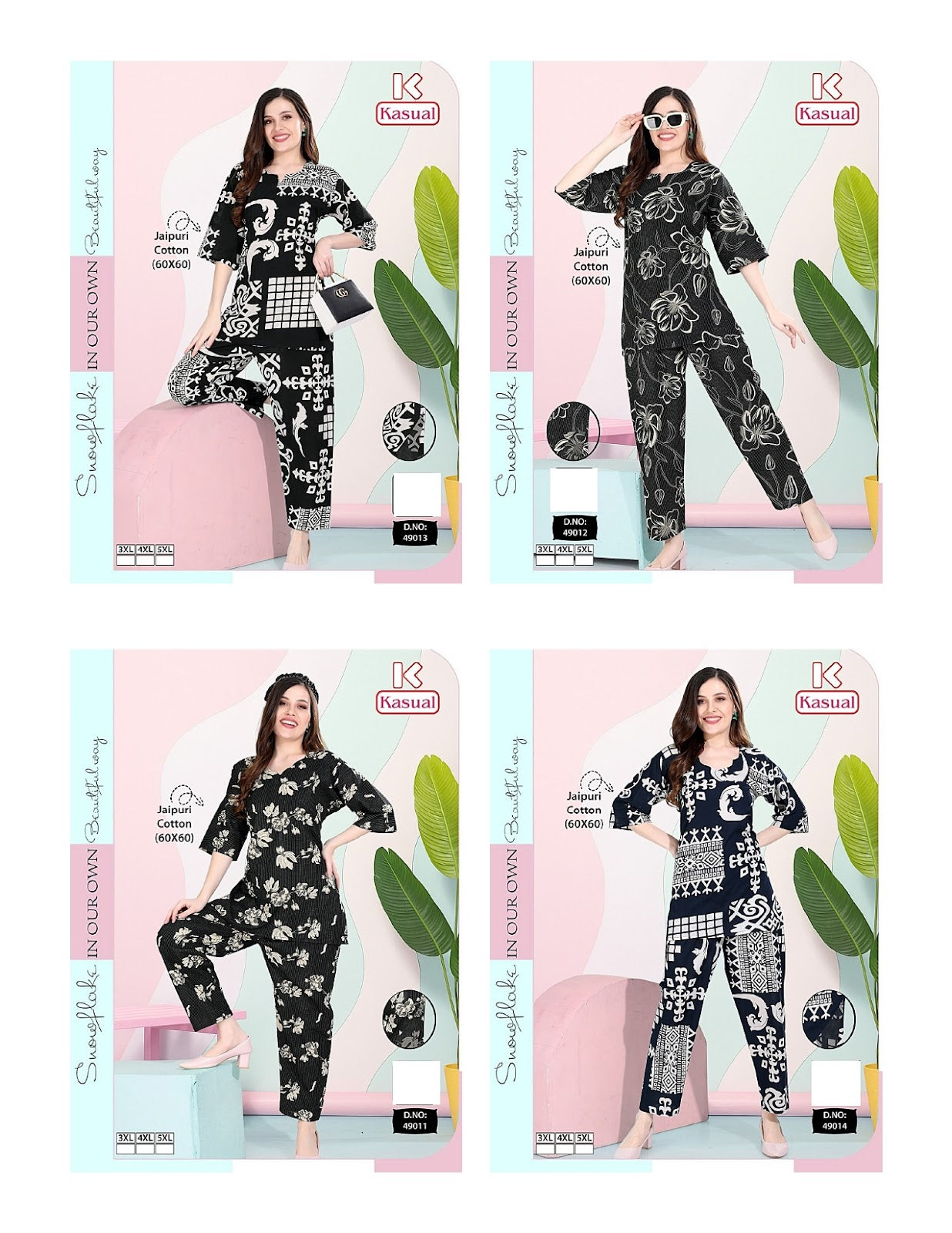 Plus Size 1308 Kasual Jaipuri Co Ord Set Exporter