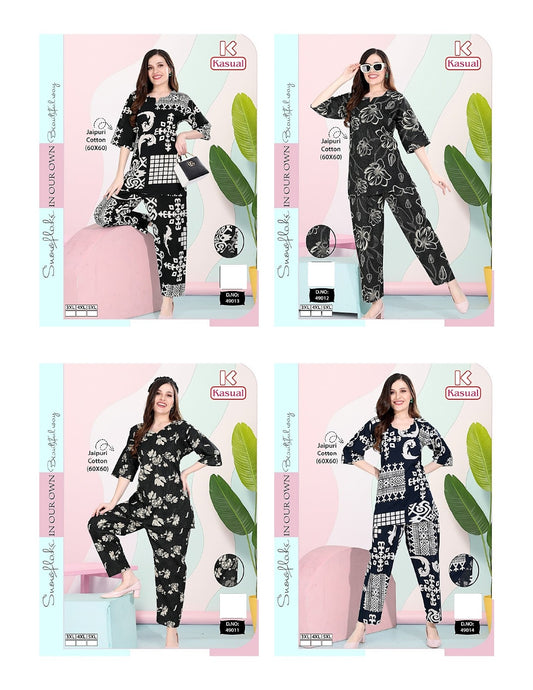 Plus Size 1308 Kasual Jaipuri Co Ord Set Exporter