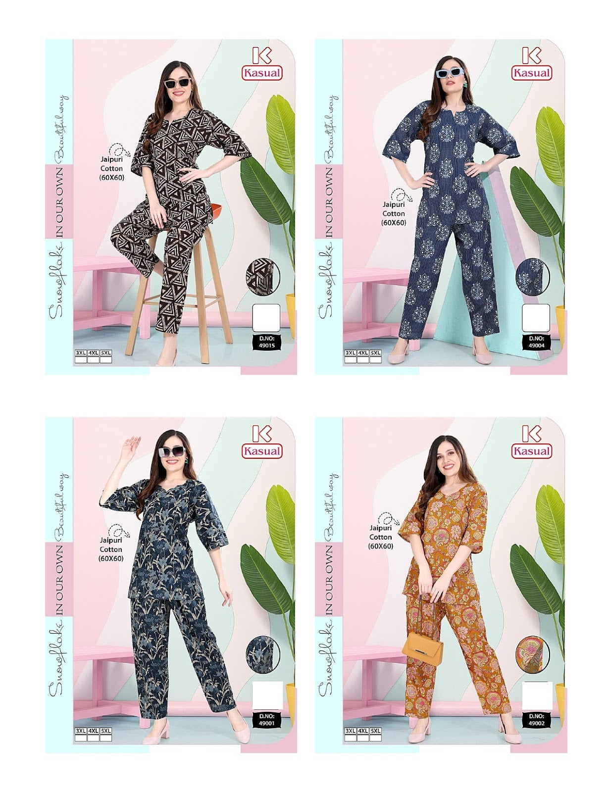 Plus Size 1308 Kasual Jaipuri Co Ord Set Exporter