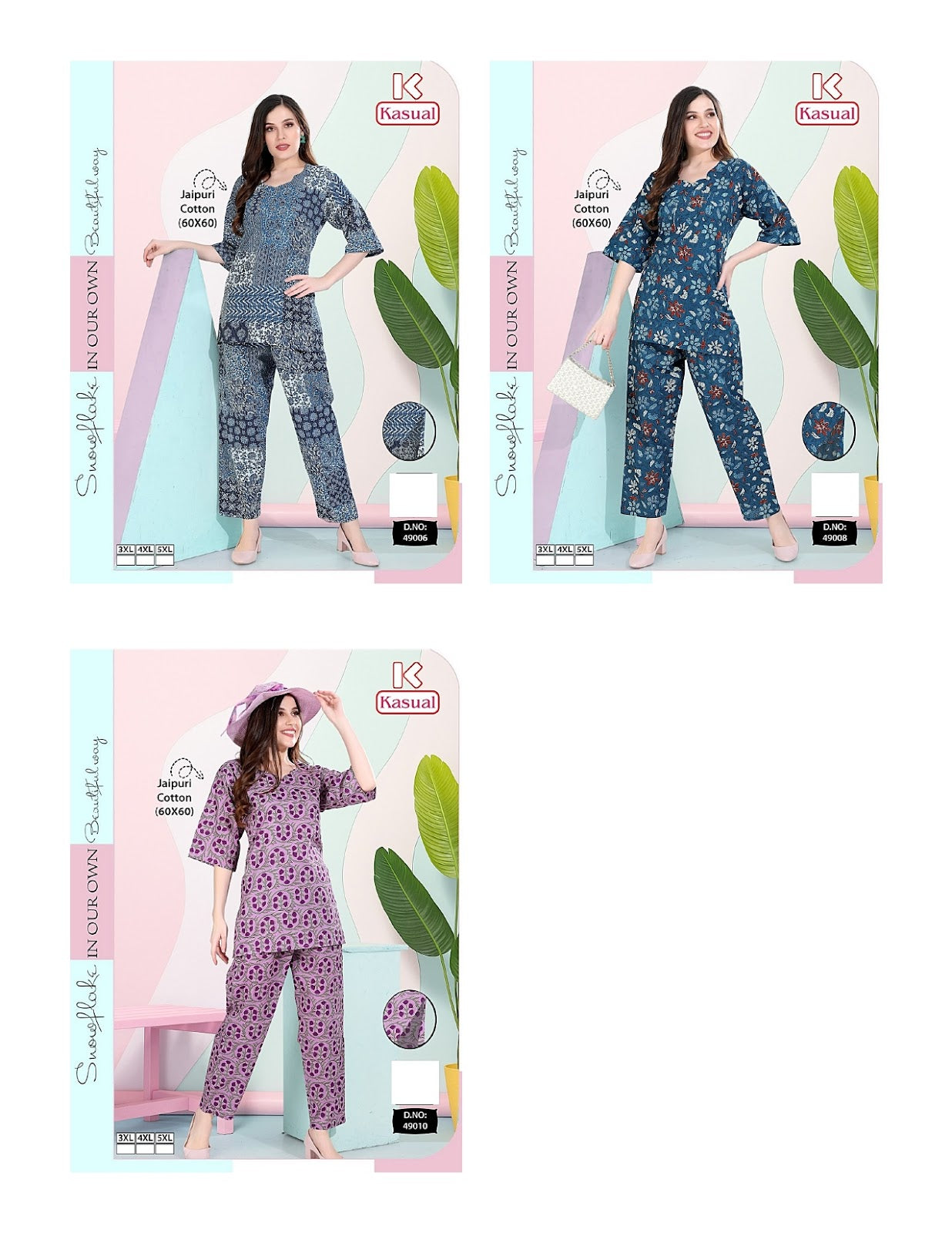 Plus Size 1308 Kasual Jaipuri Co Ord Set Exporter