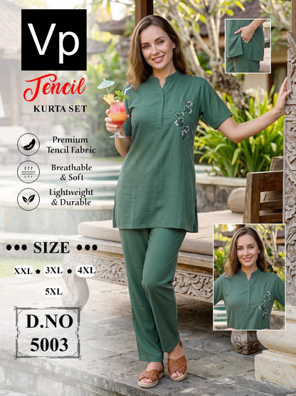 Plus Size 150926 Vp Tencil Kurta Night Suits Exporter