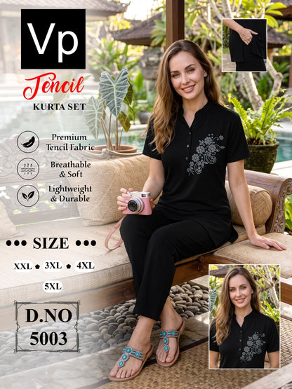 Plus Size 150926 Vp Tencil Kurta Night Suits Exporter