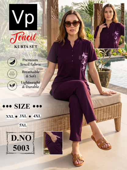 Plus Size 150926 Vp Tencil Kurta Night Suits Exporter