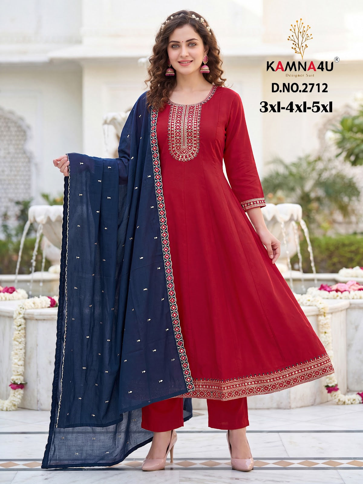 Plus Size 1707 Kamna4U Roman Readymade Anarkali Suits Manufacturer Ahmedabad