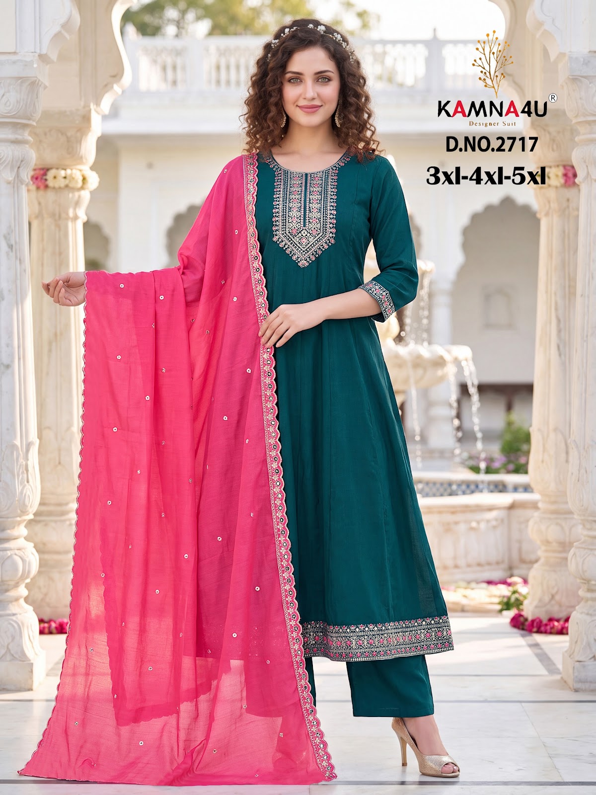 Plus Size 1707 Kamna4U Roman Readymade Anarkali Suits Manufacturer Ahmedabad