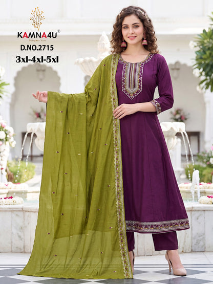 Plus Size 1707 Kamna4U Roman Readymade Anarkali Suits Manufacturer Ahmedabad
