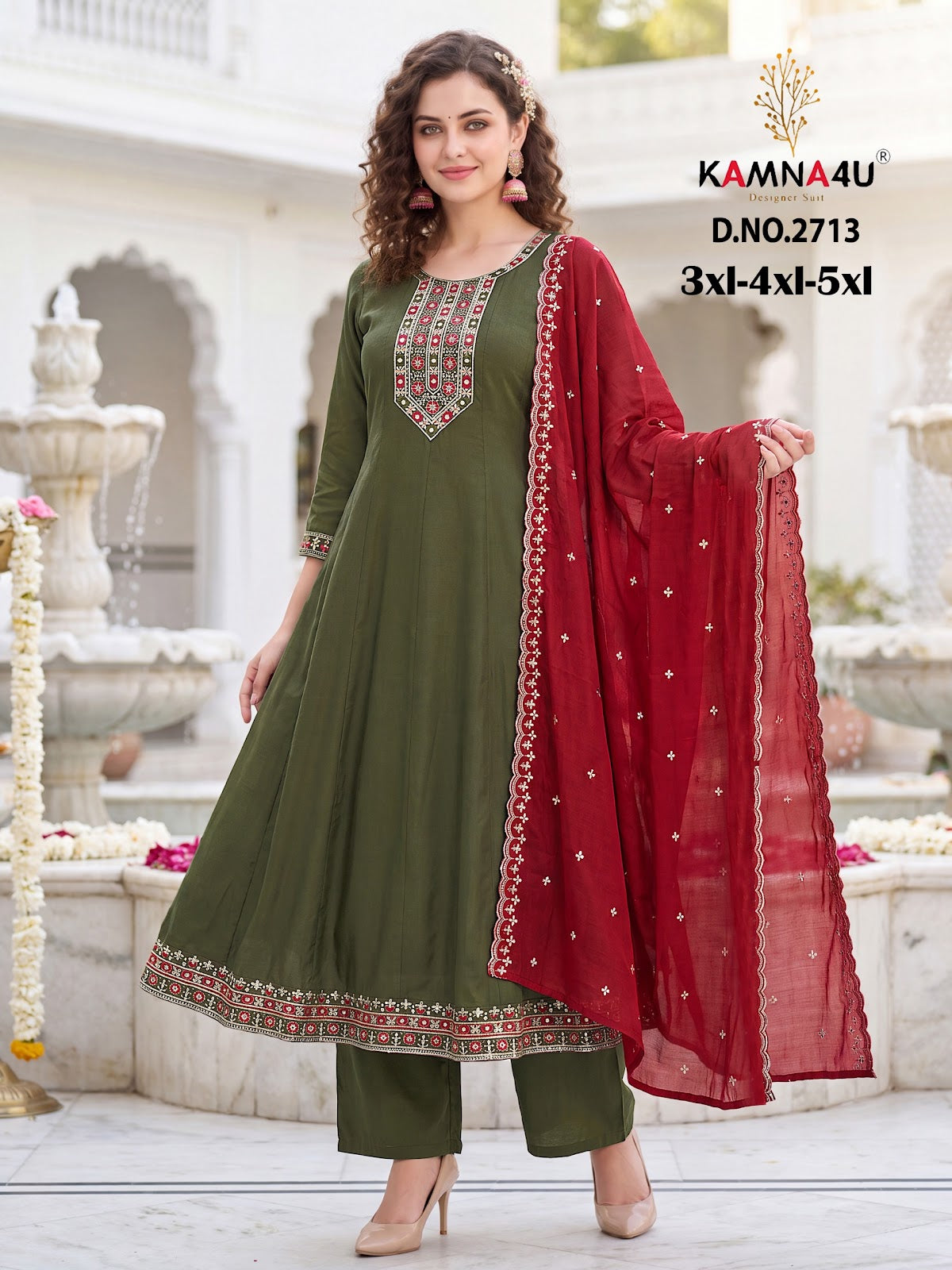 Plus Size 1707 Kamna4U Roman Readymade Anarkali Suits Manufacturer Ahmedabad