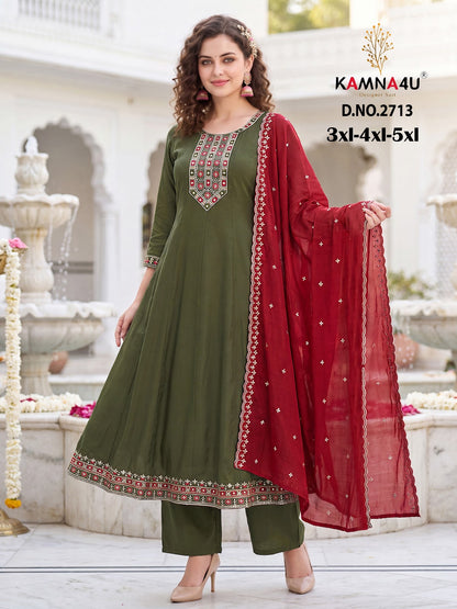 Plus Size 1707 Kamna4U Roman Readymade Anarkali Suits Manufacturer Ahmedabad