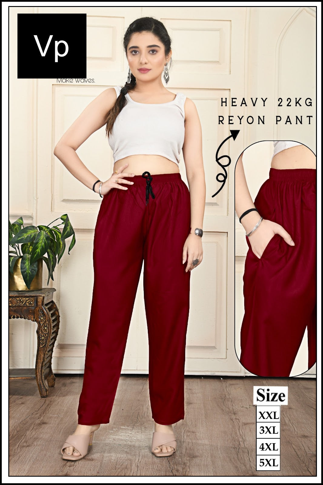 Plus Size 2212 Vp Rayon 22Kg Women Pants Supplier Ahmedabad