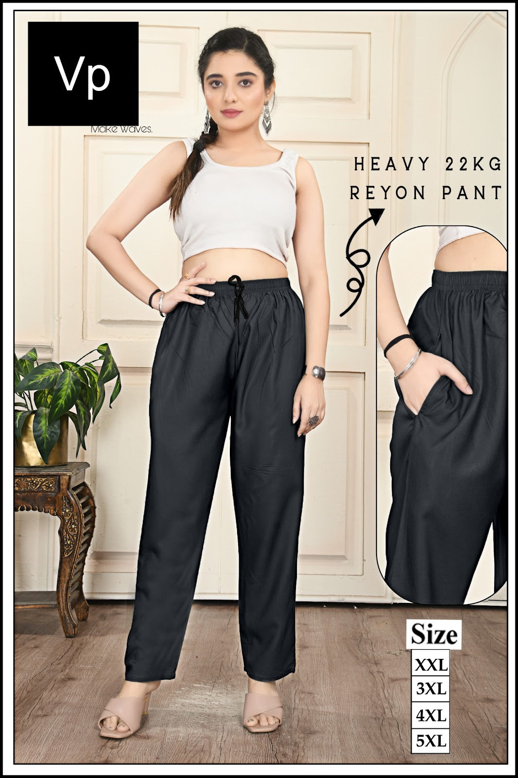Plus Size 2212 Vp Rayon 22Kg Women Pants Supplier Ahmedabad