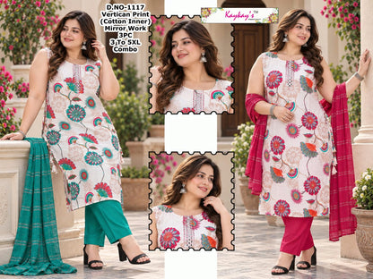 Plus Size 280926 Kaykay Vertican Readymade Pant Style Suits Exporter India