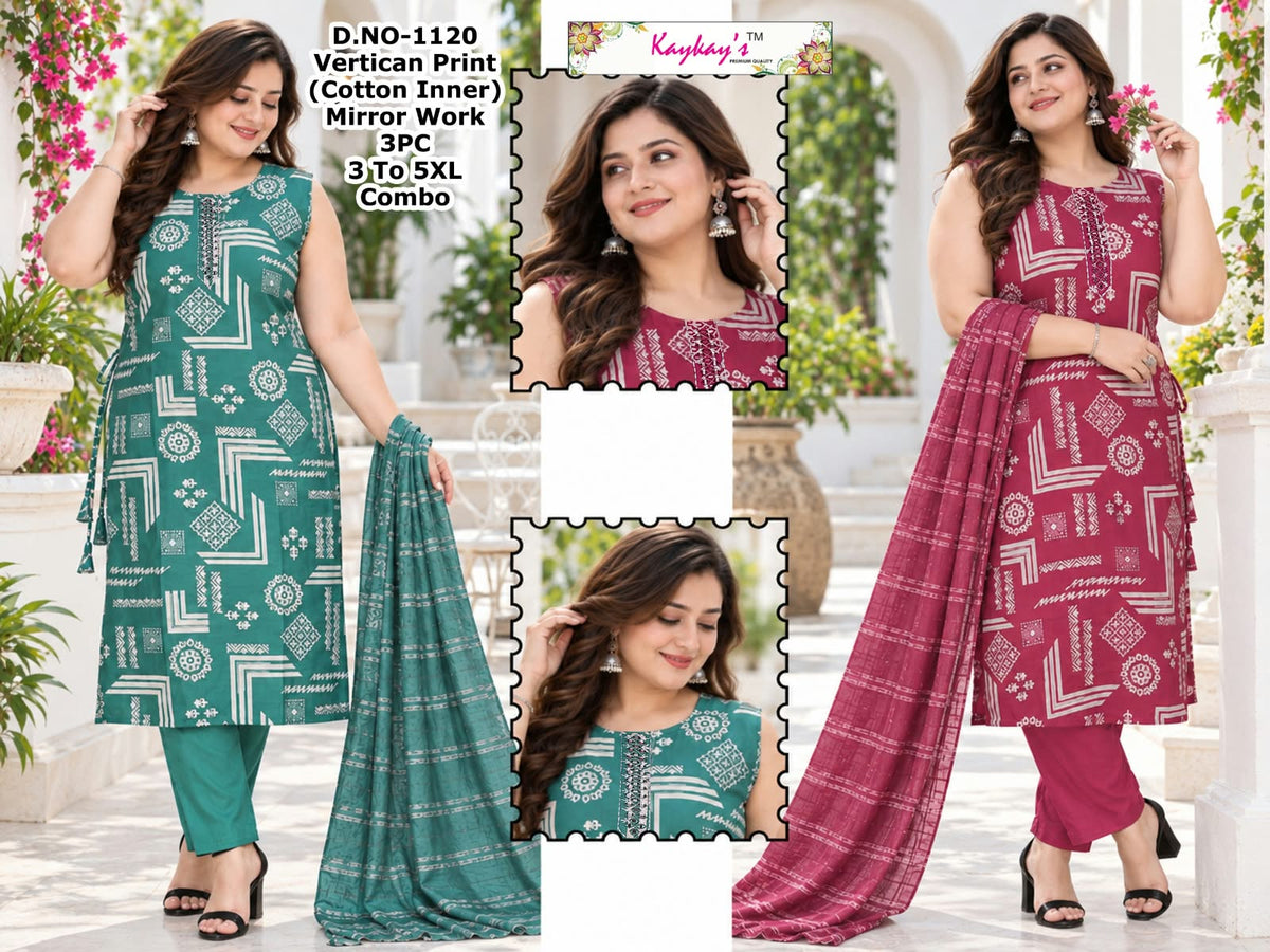 Plus Size 280926 Kaykay Vertican Readymade Pant Style Suits Exporter India