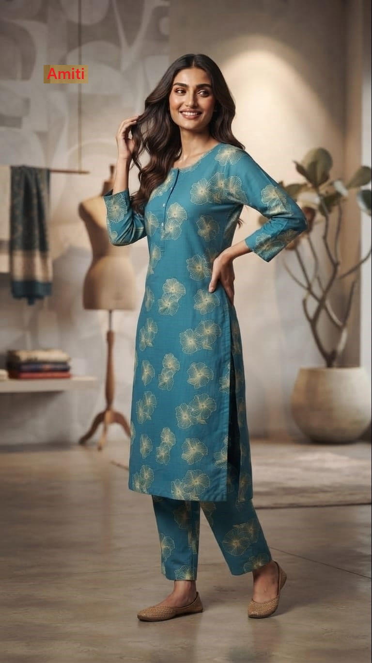 Plus Size 2907 Amiti Cotton Rayon Co Ord Set Wholesale Price