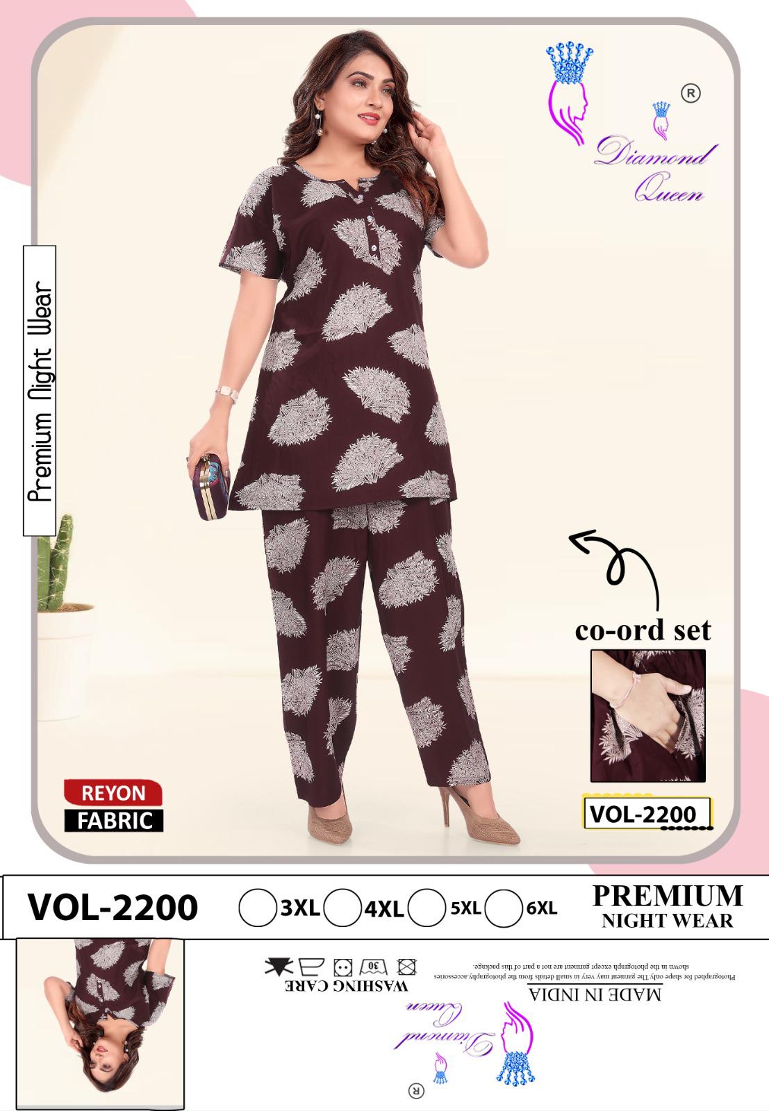 Plus Size 3005 Diamond Queen Reyon Co Ord Set Wholesaler Ahmedabad