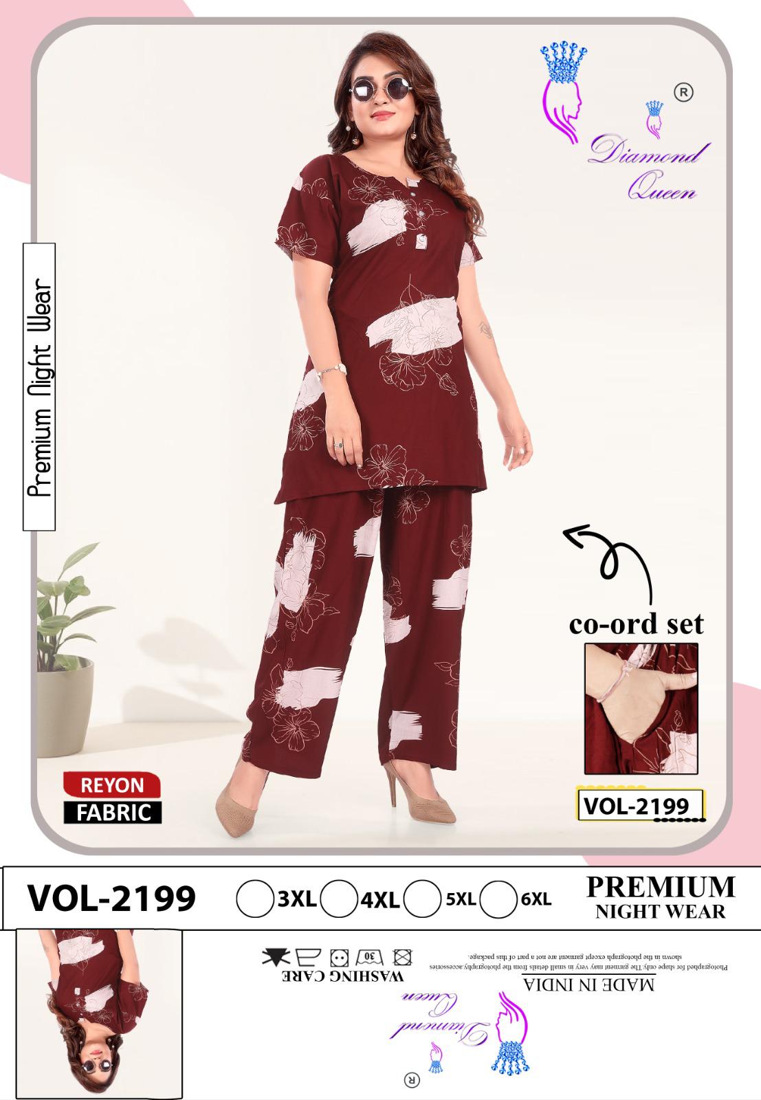Plus Size 3005 Diamond Queen Reyon Co Ord Set Wholesaler Ahmedabad