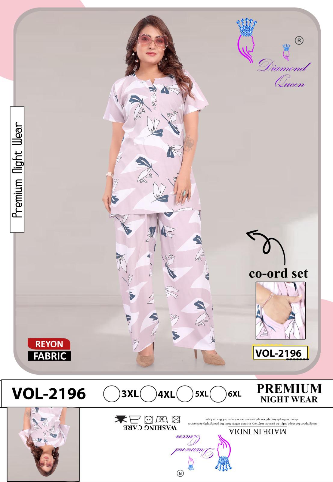 Plus Size 3005 Diamond Queen Reyon Co Ord Set Wholesaler Ahmedabad