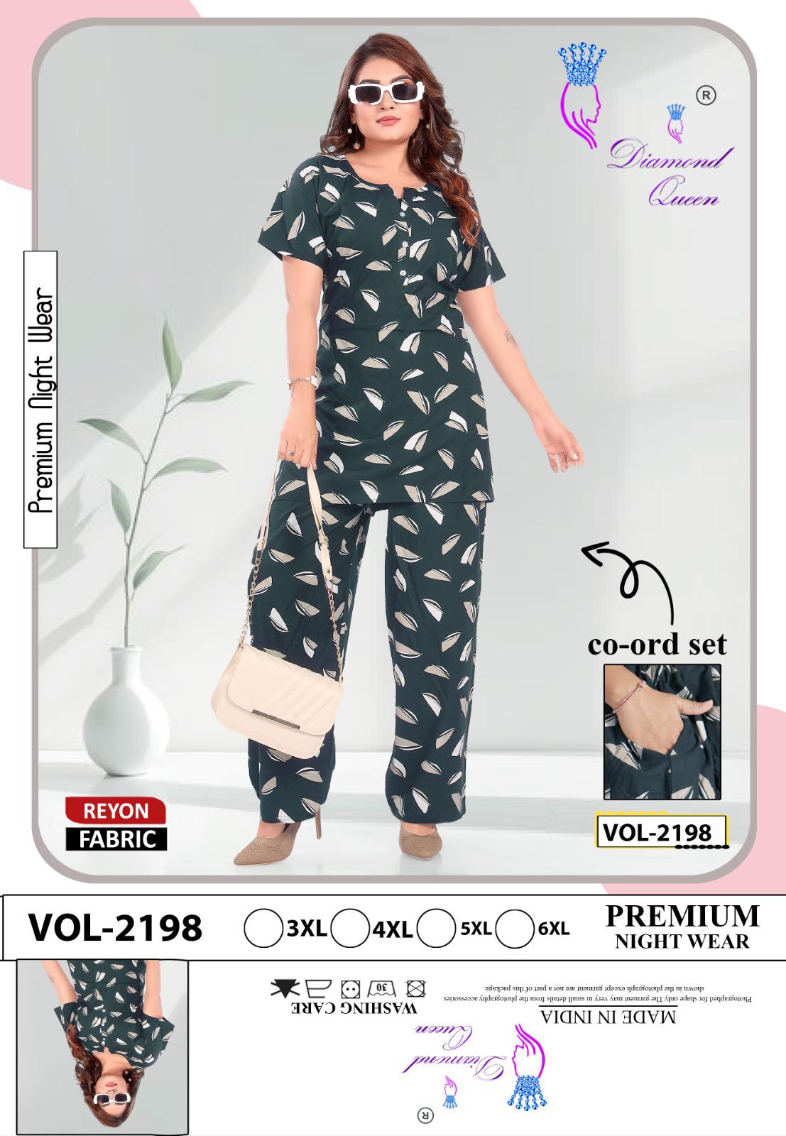 Plus Size 3005 Diamond Queen Reyon Co Ord Set Wholesaler Ahmedabad