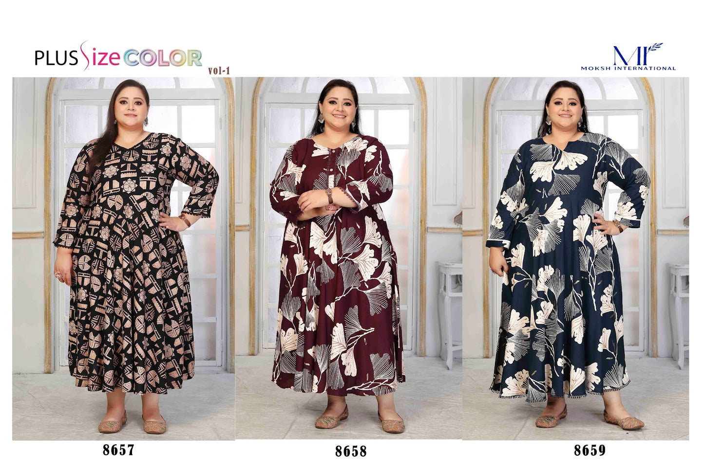 Plus Size Color Vol 1 Moksh Rayon Anarkali Kurtis Wholesale