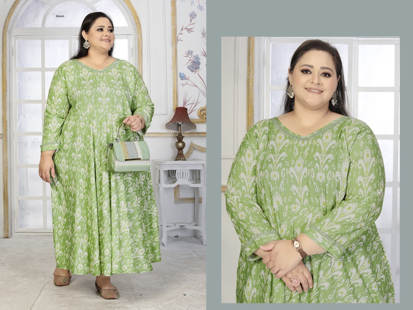Plus Size Color Vol 2 Moksh Rayon Anarkali Kurtis Wholesaler India