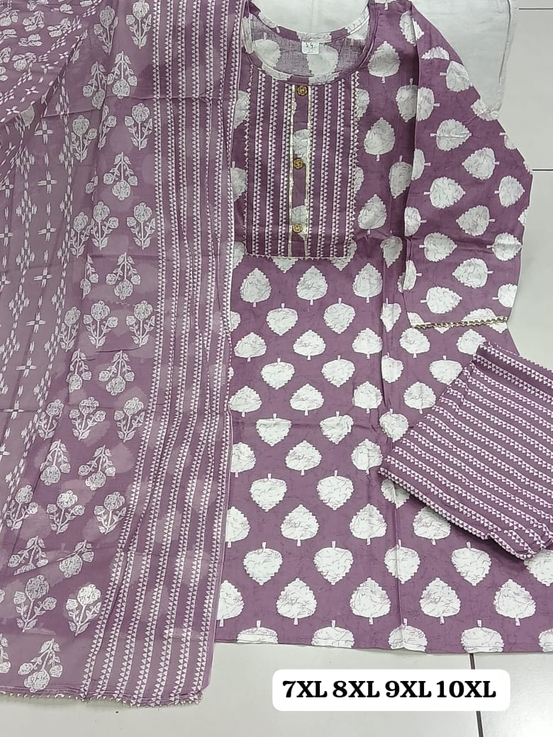 Plus Size Cotton Ruc Readymade Pant Style Suits Exporter Ahmedabad