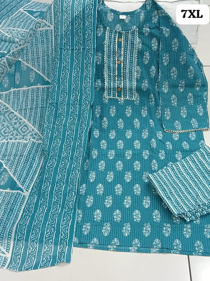 Plus Size Cotton Ruc Readymade Pant Style Suits Exporter Ahmedabad