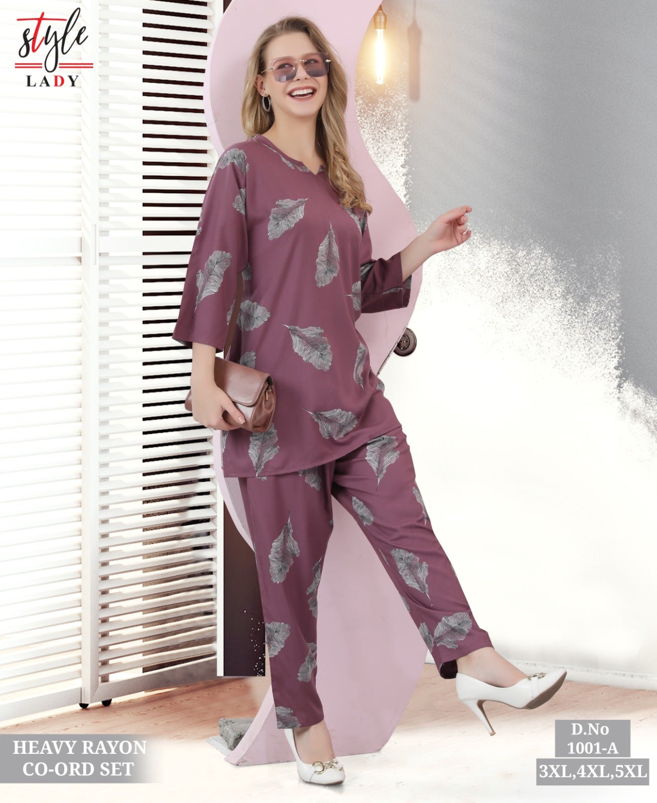 Plus Size Design 1001 A Ladys Heavy Rayon Co Ord Set Wholesaler Ahmedabad