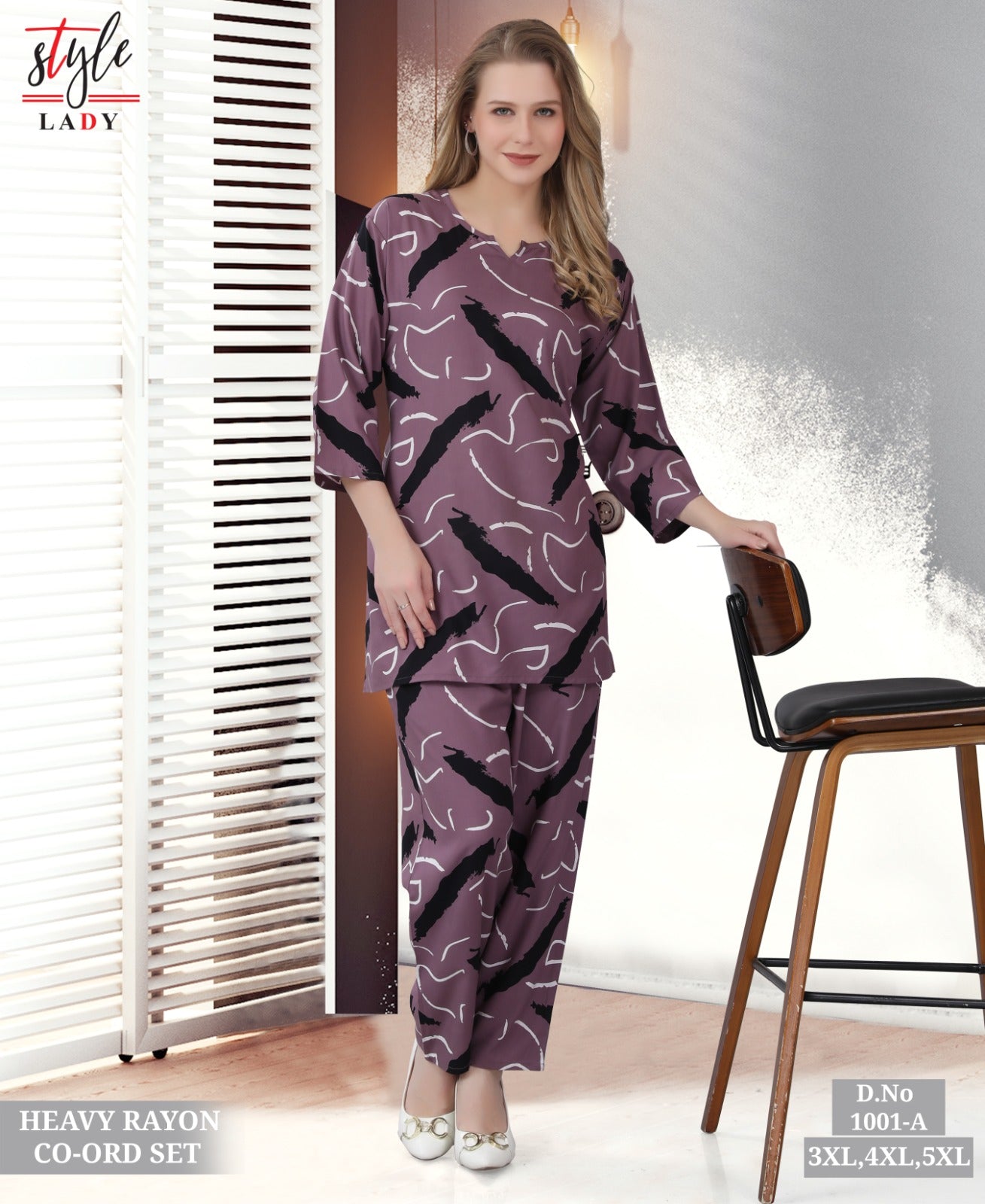 Plus Size Design 1001 A Ladys Heavy Rayon Co Ord Set Wholesaler Ahmedabad