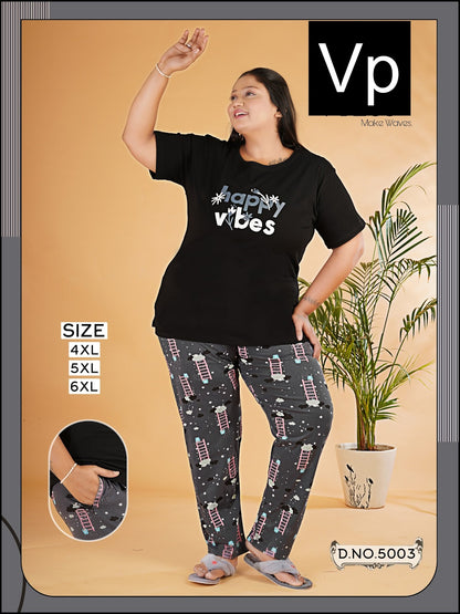 Plus Size Design 5003 Vp Hosiery Cotton Pyjama Night Suits Wholesale Price