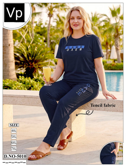 Plus Size Dno 5010 Vp Tencil Pyjama Night Suits Manufacturer Ahmedabad