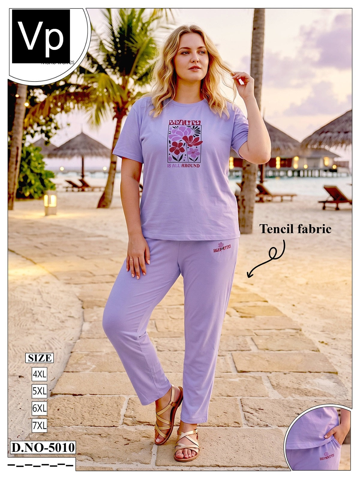 Plus Size Dno 5010 Vp Tencil Pyjama Night Suits Manufacturer Ahmedabad
