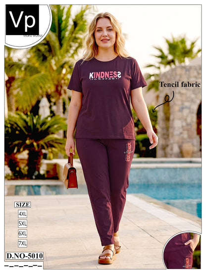 Plus Size Dno 5010 Vp Tencil Pyjama Night Suits Manufacturer Ahmedabad