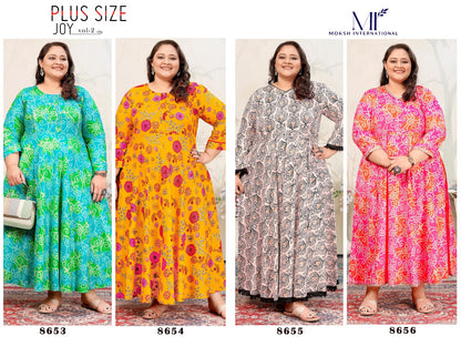 Plus Size Joy Vol 2 Moksh Rayon Long Kurtis Wholesale Rate