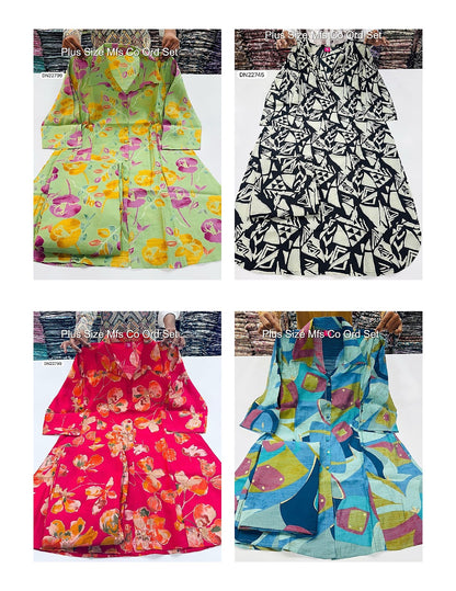 Plus Size Mfs Cotton Co Ord Set Wholesale Rate