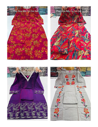Plus Size Mfs Cotton Co Ord Set Wholesale Rate