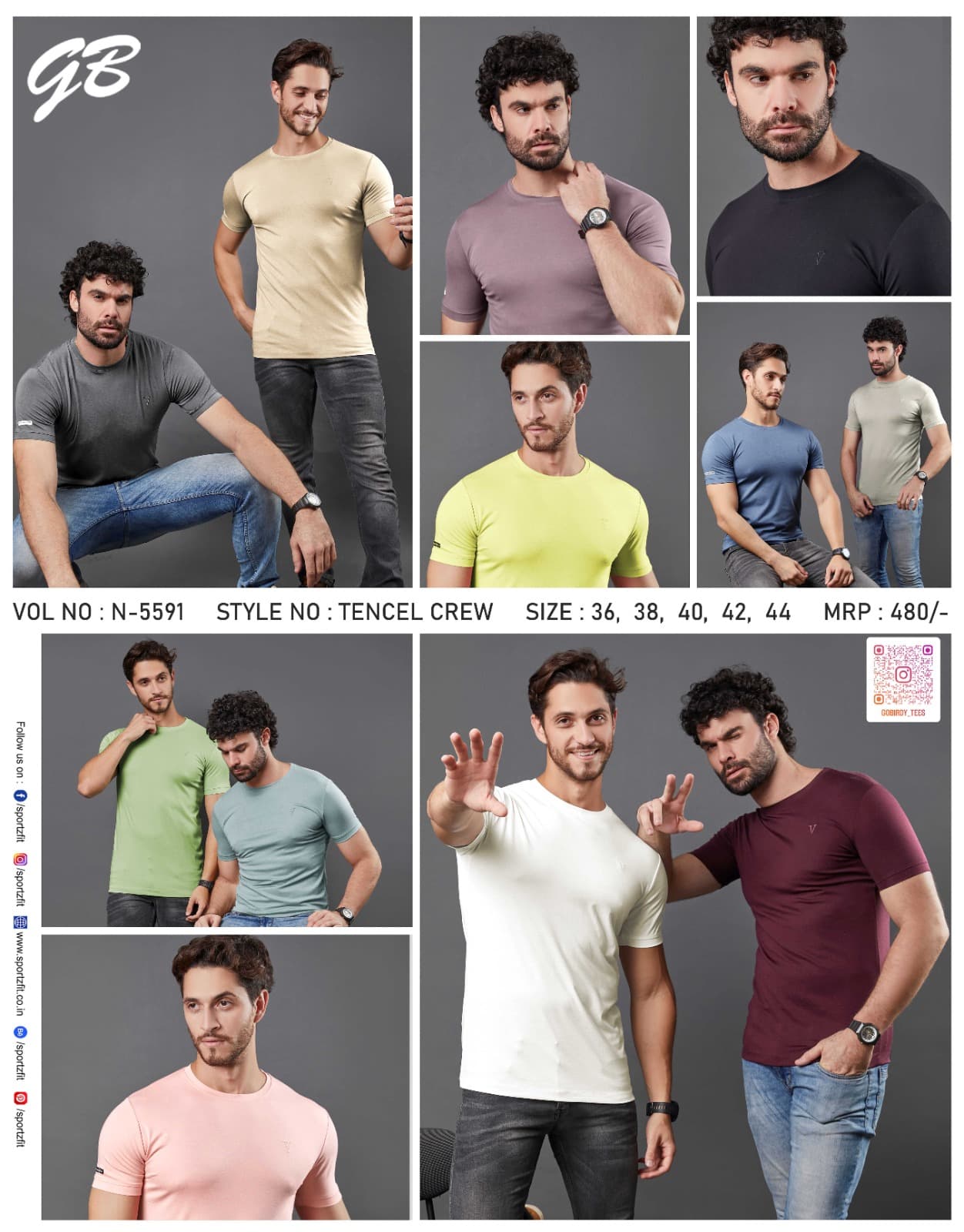 Plus Size Style No 5591 Gb Tencil Mens Tshirts Wholesaler India