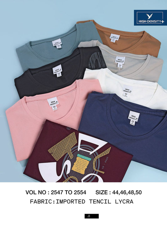 Plus Size Vol 2547-2554 High Density Tencil Lycra Mens Tshirts Supplier Ahmedabad