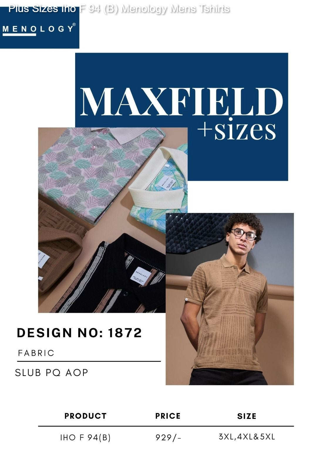 Plus Sizes Iho F 94 (B) Menology Slub Mens Tshirts Wholesale Rate