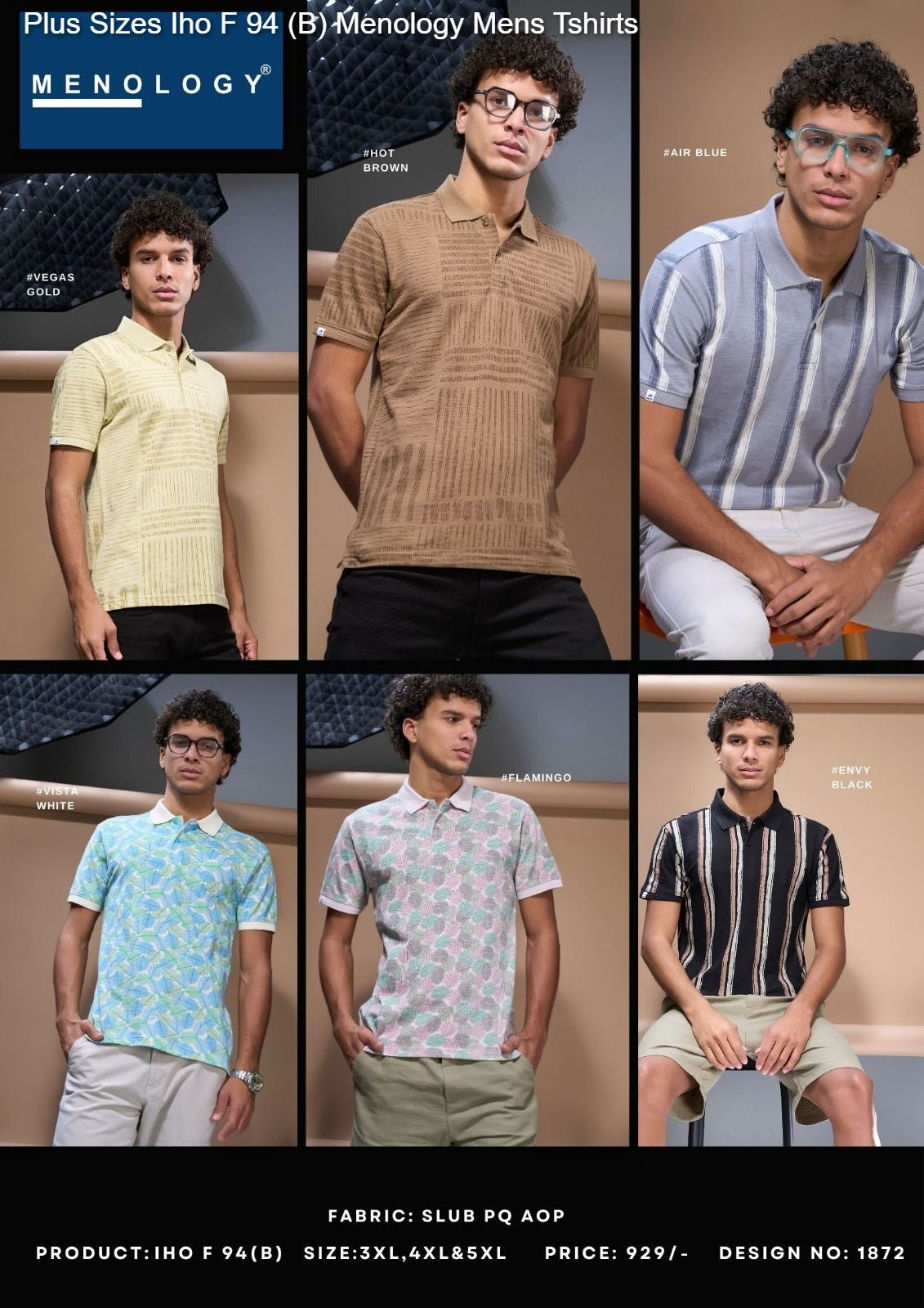 Plus Sizes Iho F 94 (B) Menology Slub Mens Tshirts Wholesale Rate