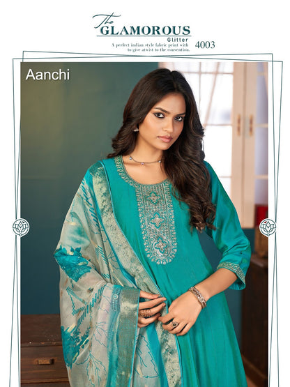 Plus Tiguan Aanchi Roman Simmer Readymade Anarkali Suits Wholesaler Gujarat