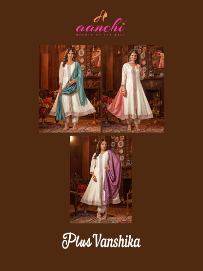 Plus Vanshika Aanchi Vichitra Silk Readymade Suits Exporter Ahmedabad