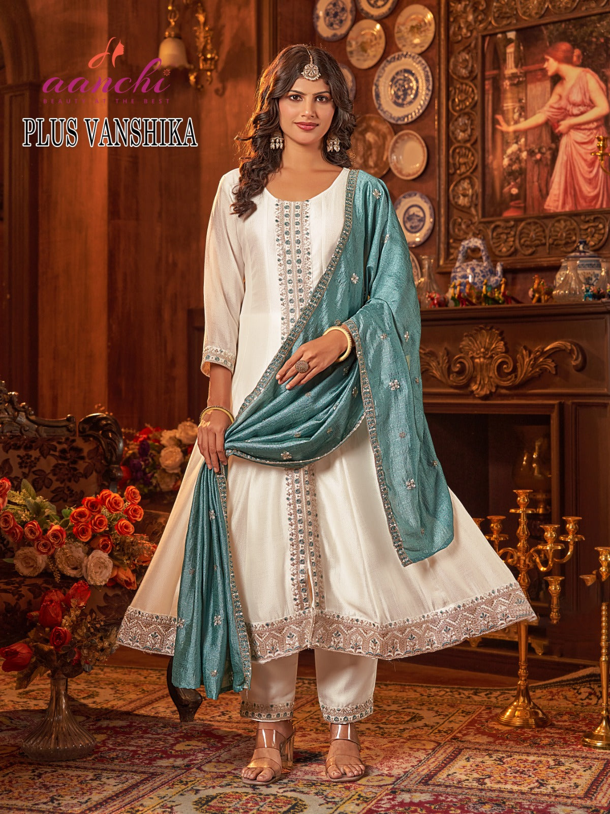 Plus Vanshika Aanchi Vichitra Silk Readymade Suits Exporter Ahmedabad