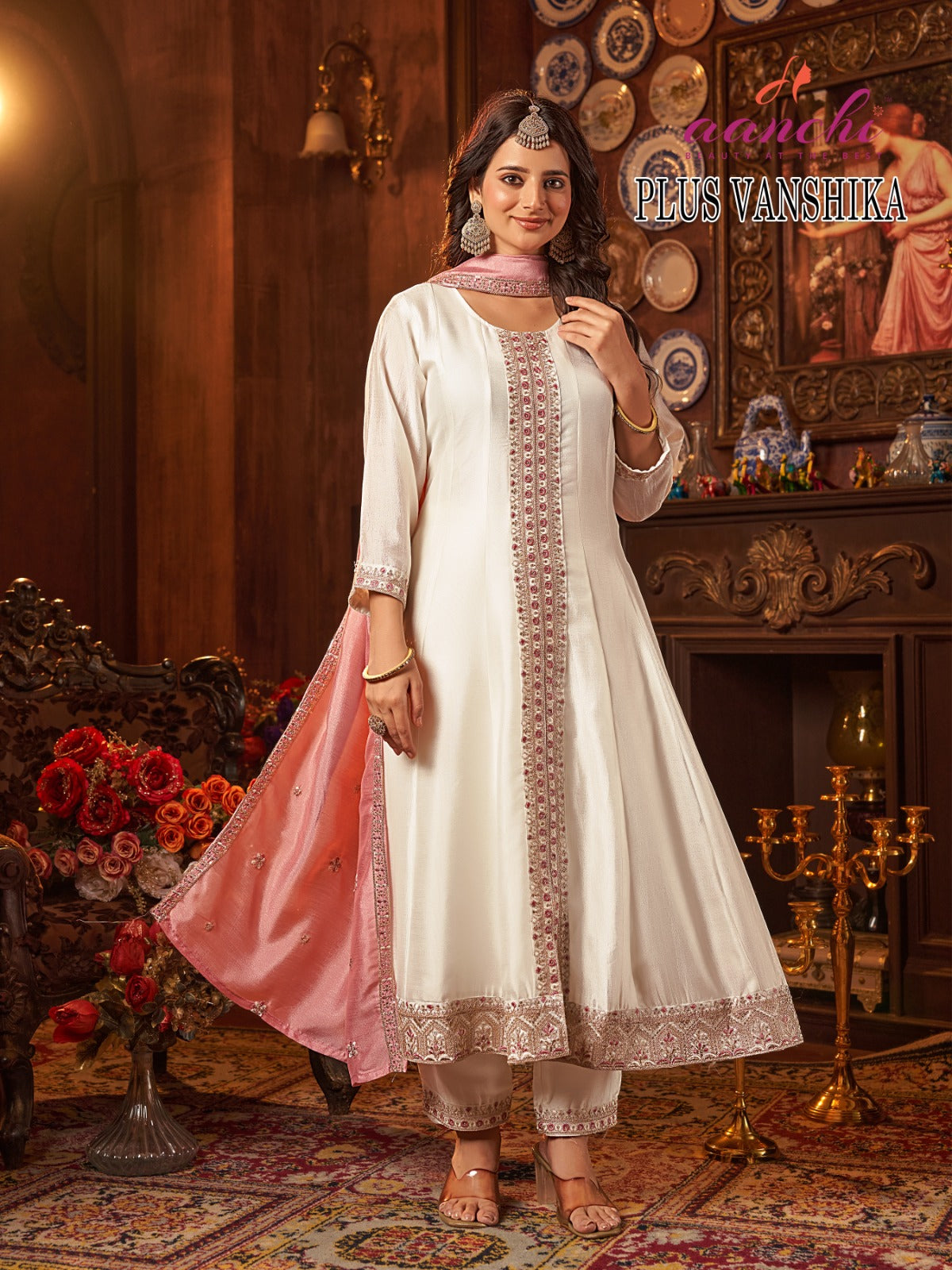 Plus Vanshika Aanchi Vichitra Silk Readymade Suits Exporter Ahmedabad