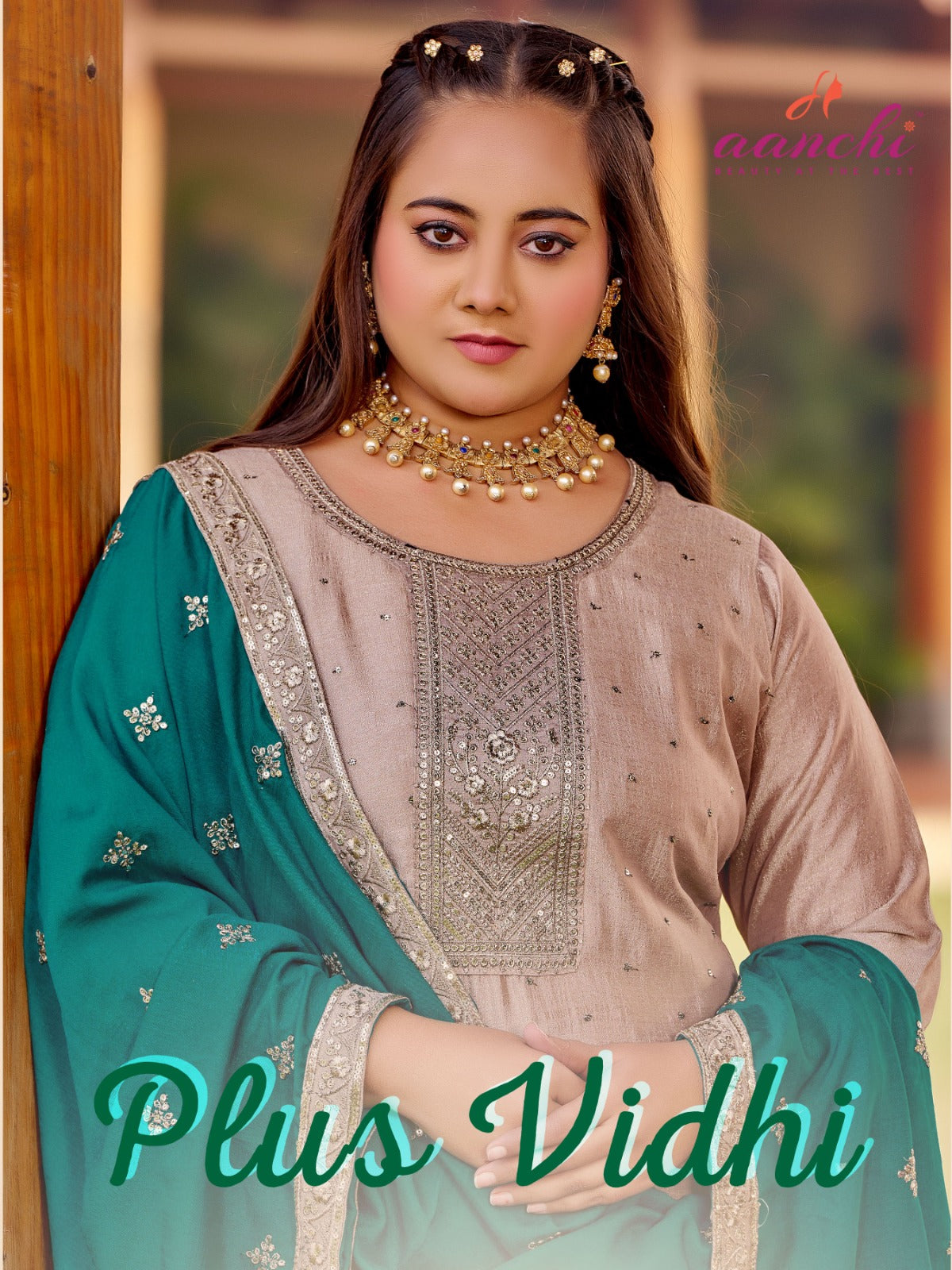 Plus Vidhi Aanchi Vichitra Silk Readymade Pant Style Suits Wholesaler Ahmedabad