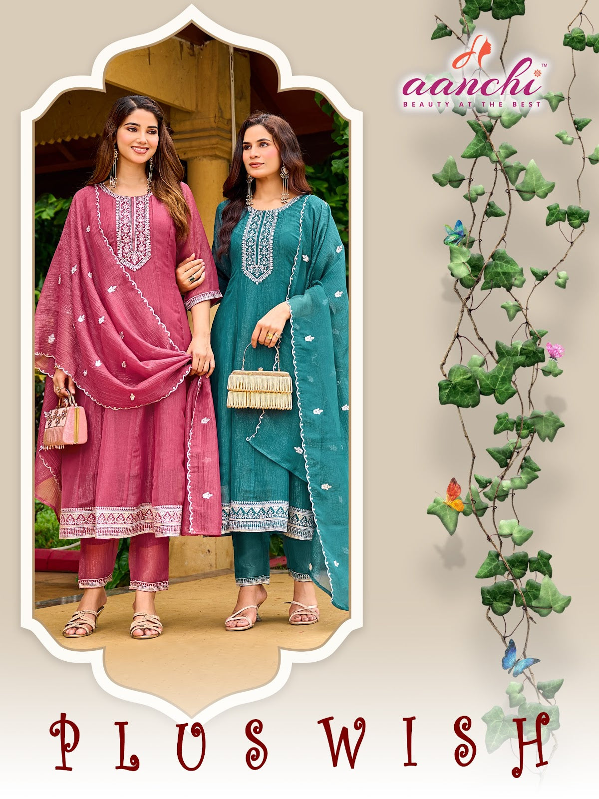 Plus Wish Aanchi Crunchy Readymade Anarkali Suits Supplier Gujarat