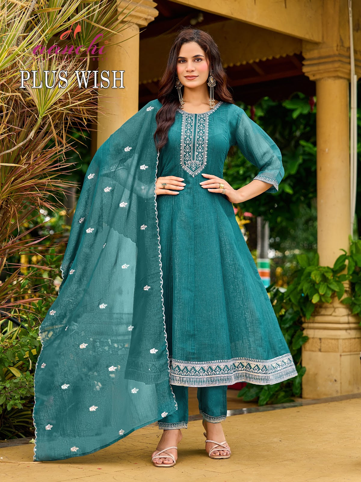 Plus Wish Aanchi Crunchy Readymade Anarkali Suits Supplier Gujarat
