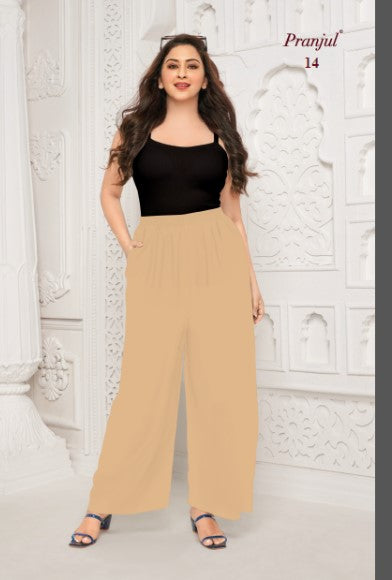 With Pocket 1508 Pranjul Cotton Branded Palazzo Supplier Gujarat