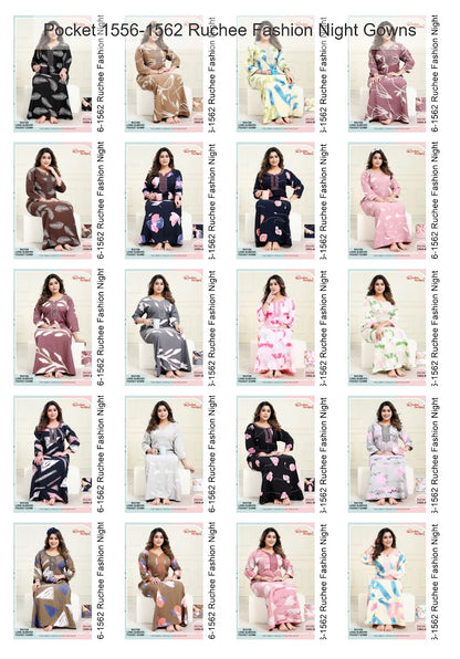 Pocket 1556-1562 Ruchee Fashion Rayon Night Gowns Wholesale