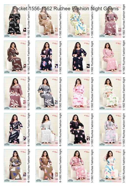 Pocket 1556-1562 Ruchee Fashion Rayon Night Gowns Wholesale