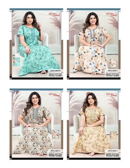 Pocket 1630-1633 Ruchee Fashion Cotton Night Gowns Wholesale Price