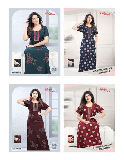 Pocket A-Line 2710 Ruchee Fashion Night Gowns Manufacturer